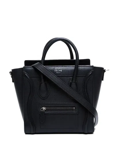 Pre-owned Celine 2000s Micro Luggage Two-way Bag In Black
