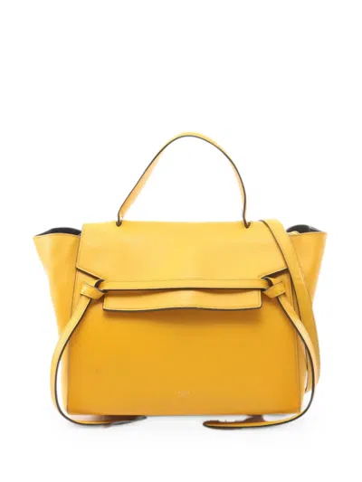 Pre-owned Celine 2000s Mini Belt Tote Bag In Yellow