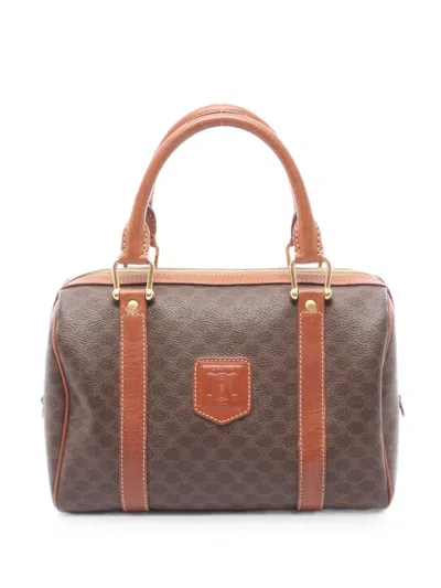 Pre-owned Celine 2000s Mini Boston Macadam Handbag In Brown