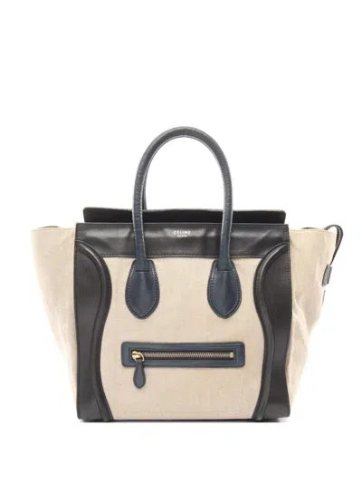 Pre-owned Celine 2000s Mini Luggage Shopper Tote Bag In Neutral