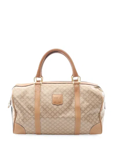 Pre-owned Celine 2000s Mini Macadam Boston Tote Bag In Neutrals