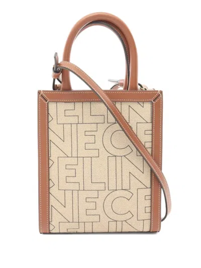 Pre-owned Celine 2000s Mini Vertical Cabas Tote Bag In Neutrals