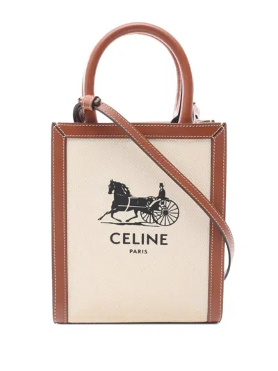 Pre-owned Celine 2000s Mini Vertical Cabas Two-way Handbag In Neutrals