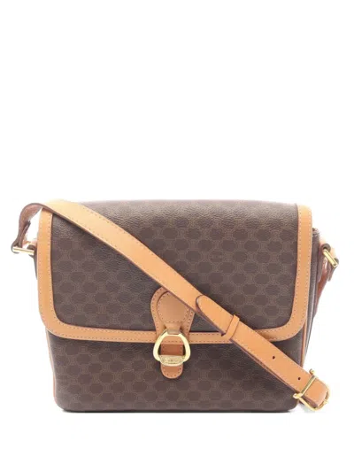 Pre-owned Celine 2000s Mm Macadam Crossbody Bag In Brown