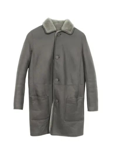 Pre-owned Celine 2000s Reversible Coat In Grey