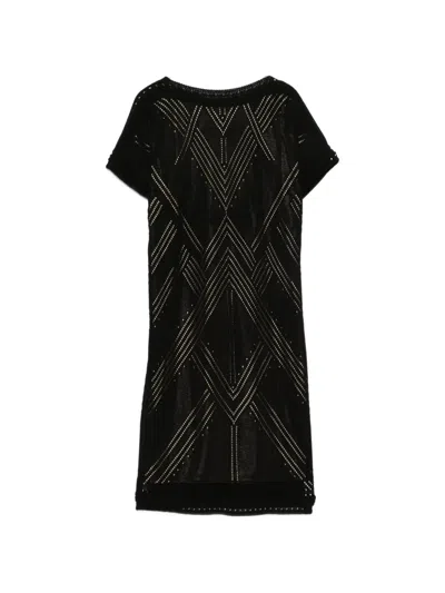 Pre-owned Celine 2000s Scoop-back Mini Dress In Black