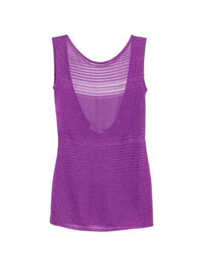 Pre-owned Celine 2000s Scoop-neck Sleeveless Top In Purple