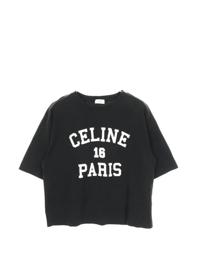 Pre-owned Celine 2000s Short-sleeve Logo-print T-shirt In Black