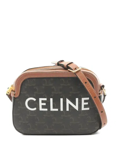 Pre-owned Celine 2000s Small Triomphe Shoulder Bag In Brown