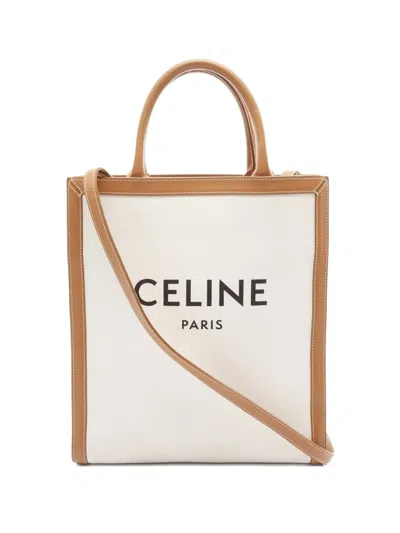 Pre-owned Celine 2000s Small Vertical Hippopotamus Tote Bag In Neutral