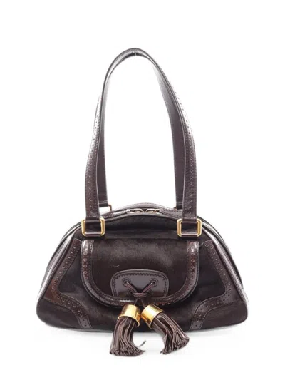 Pre-owned Celine 2000s Tassel-detail Shoulder Bag In Brown