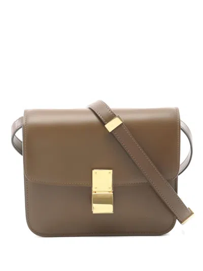 Pre-owned Celine 2000s Teen Calfskin Classic Box Crossbody Bag In Brown