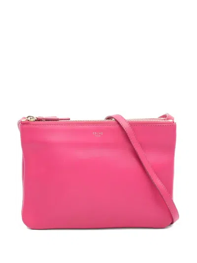 Pre-owned Celine 2000s Trio Small Leather Shoulder Bag In Pink