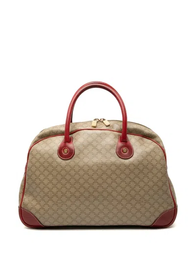 Pre-owned Celine 2002 Macadam Coated Canvas Handbag In Brown