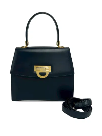 Pre-owned Celine 2004 Leather Top Handle Bag Satchel In Blue