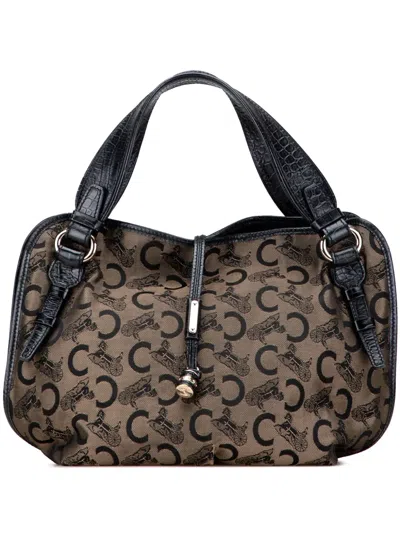 Pre-owned Celine 2007 C Carriage Canvas Bittersweet Hobo Bag In Brown