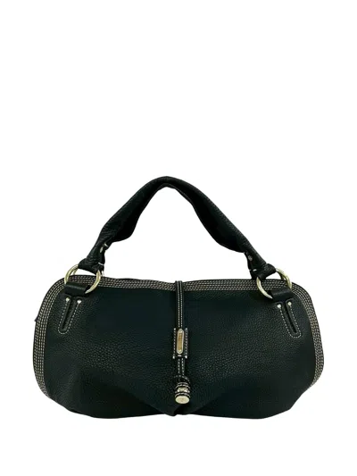 Pre-owned Celine 2007 Calfskin Bittersweet Shoulder Bag In Black
