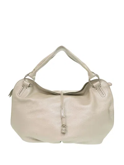 Pre-owned Celine 2007 Grained Metallic Calfskin Bittersweet Hobo Shoulder Bag In Silver