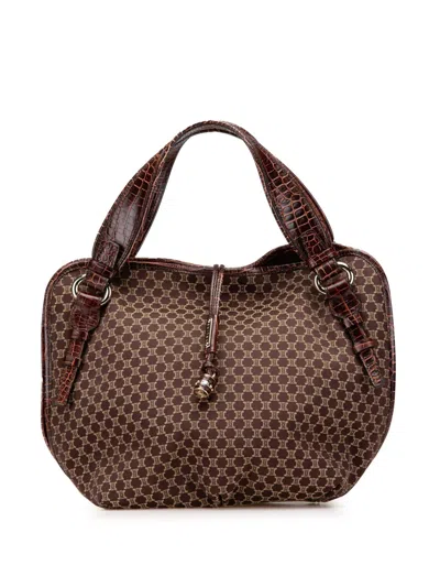 Pre-owned Celine 2007 Macadam Canvas Bittersweet Hobo Bag