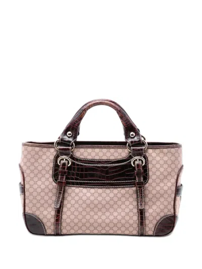 Pre-owned Celine 2007 Macadam Canvas Boogie Handbag In Brown