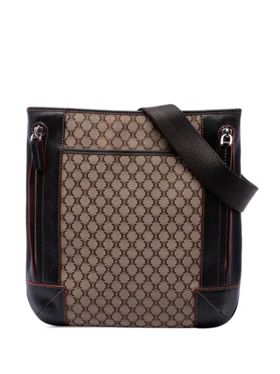 Pre-owned Celine 2007 Macadam Canvas Messenger Bag Crossbody Bag In Neutrals