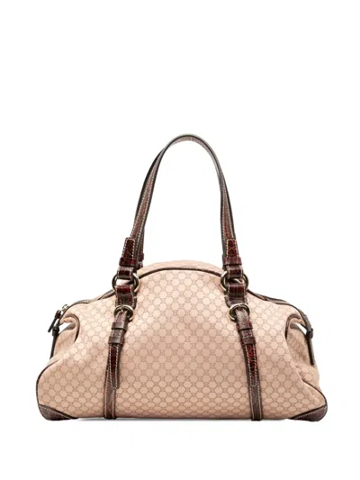 Pre-owned Celine 2007 Macadam Canvas Shoulder Bag In Brown