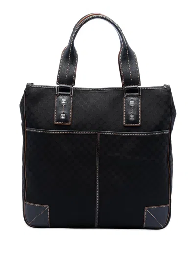 Pre-owned Celine 2007 Macadam Canvas Tote Bag In Black