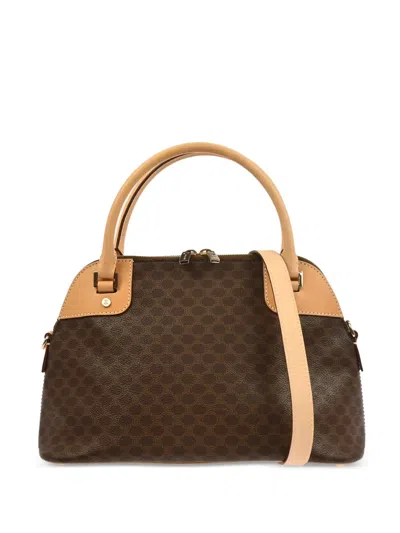 Pre-owned Celine 2007 Macadam Dome Tote Bag In Brown