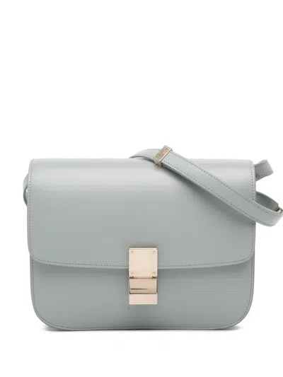 Pre-owned Celine 2007 Medium Liege Calfskin Classic Box Crossbody Bag In Gray