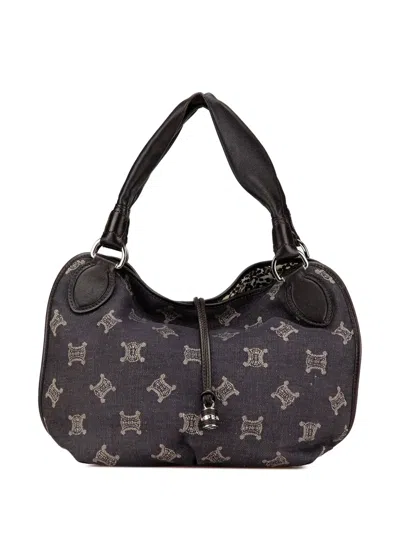 Pre-owned Celine 2008 Denim Macadam Bittersweet Hobo Bag In Brown
