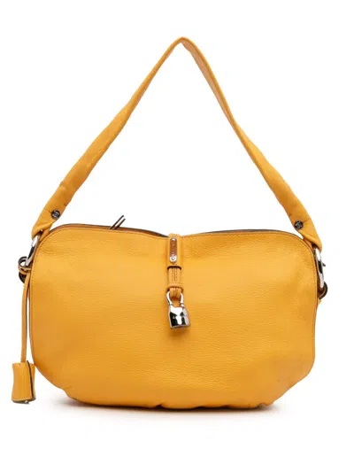 Pre-owned Celine 2008 Leather Bittersweet Hobo Shoulder Bag In Yellow