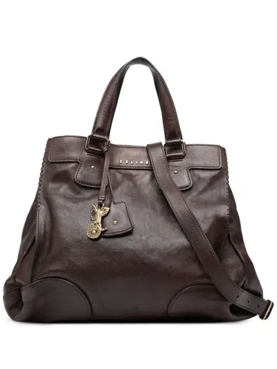 Pre-owned Celine 2008 Leather Orlov Satchel In Brown