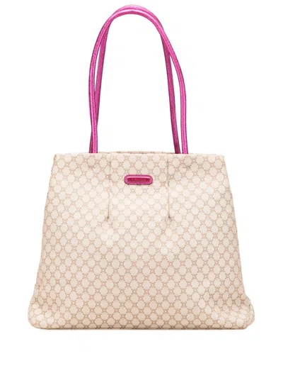 Pre-owned Celine 2008 Macadam Canvas Clasp Tote Bag