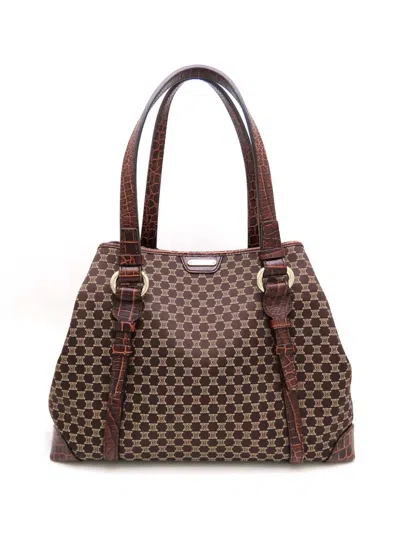 Pre-owned Celine 2008 Macadam Canvas Tote Bag In Brown