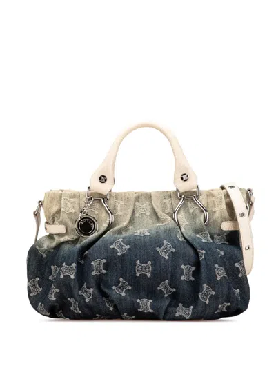 Pre-owned Celine 2008 Macadam Denim Pillow Satchel