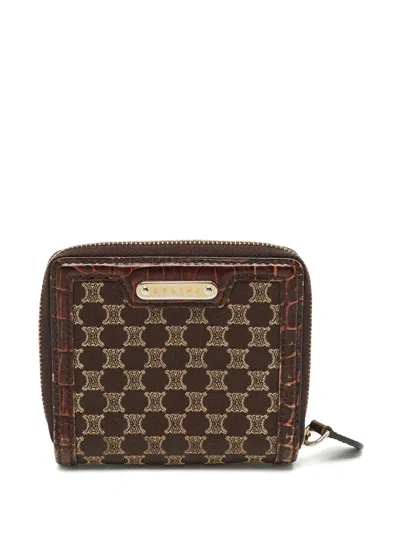 Pre-owned Celine 2008 Macadam Leather Wallet In Brown
