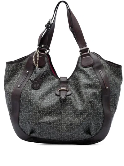 Pre-owned Celine 2009 Horse Carriage Coated Canvas Tote Bag In Grey