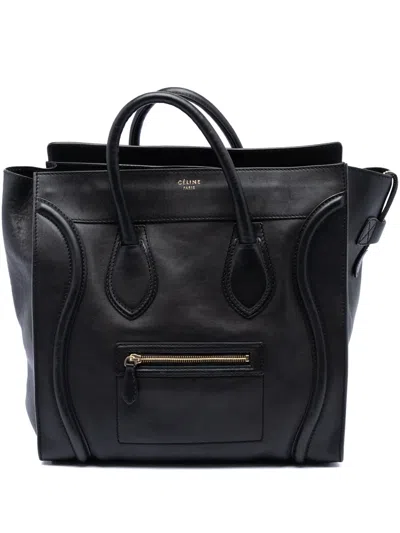 Pre-owned Celine 2009 Large Leather Phantom Luggage Tote Bag In Black