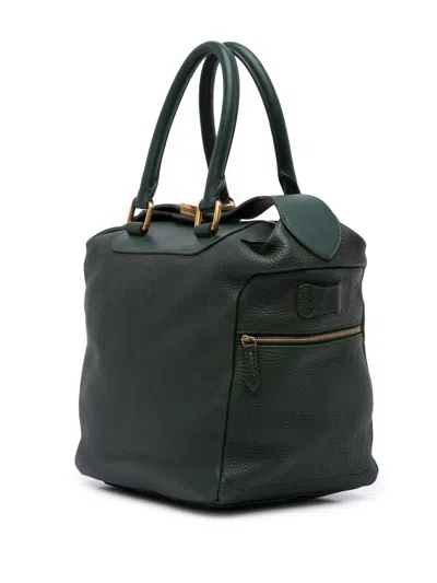 Pre-owned Celine 2009 Leather Satchel In Green