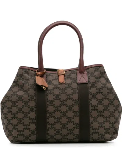 Pre-owned Celine 2009 Macadam Canvas Tote Bag In Brown