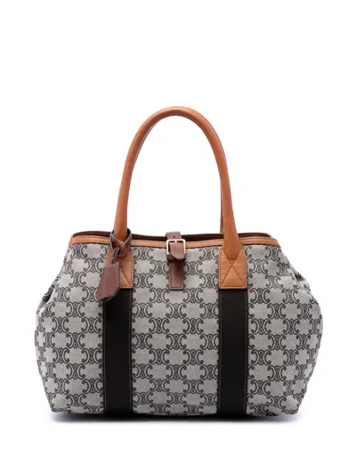 Pre-owned Celine 2009 Macadam Canvas Tote Bag In Neutrals
