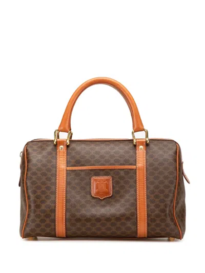Pre-owned Celine 2009 Macadam Coated Canvas Boston Bag