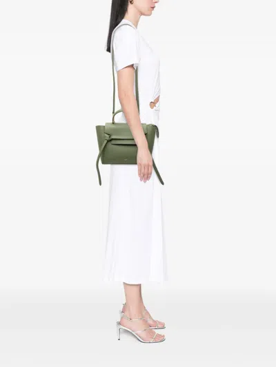 Pre-owned Celine 2009 Micro Grained Calfskin Belt Bag Satchel In Green