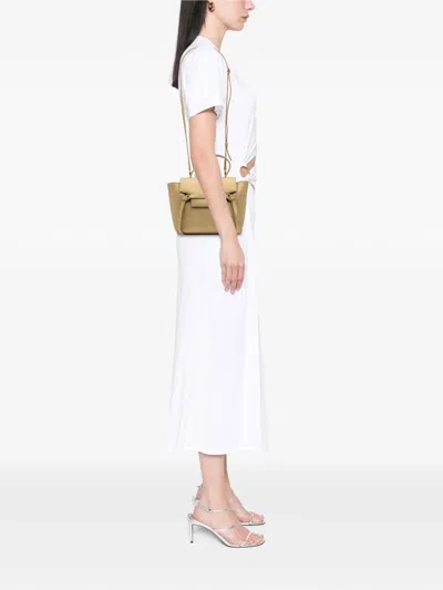Pre-owned Celine 2009 Nano Grained Calfskin Belt Bag Satchel In Gold