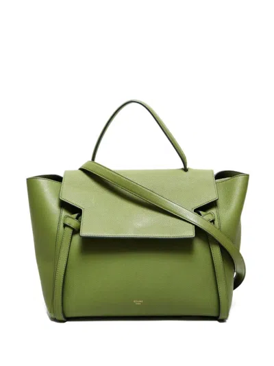 Pre-owned Celine 2010-2020s Belt Leather Bag In Green