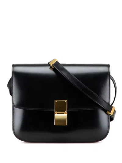 Pre-owned Celine 2010-2025 Medium Calfskin Classic Box Crossbody Bag In Black
