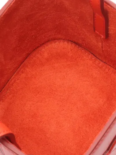 Pre-owned Celine 2010-2025 Small Calfskin Cuir Triomphe Box Bag Crossbody Bag In Red