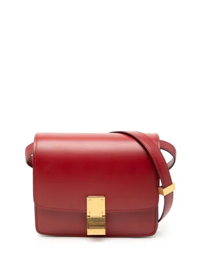 Pre-owned Celine 2010-2026 Small Calfskin Classic Box Crossbody Bag In Red