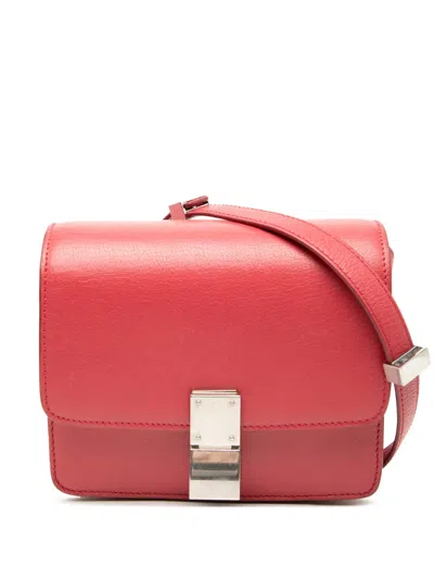 Pre-owned Celine 2010-2026 Small Calfskin Classic Box Crossbody Bag In Red