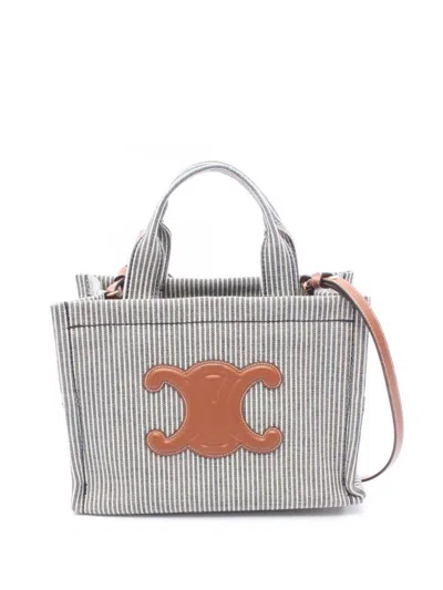 Pre-owned Celine 2010-2026 Small Canvas Cabas Thais Satchel In Blue